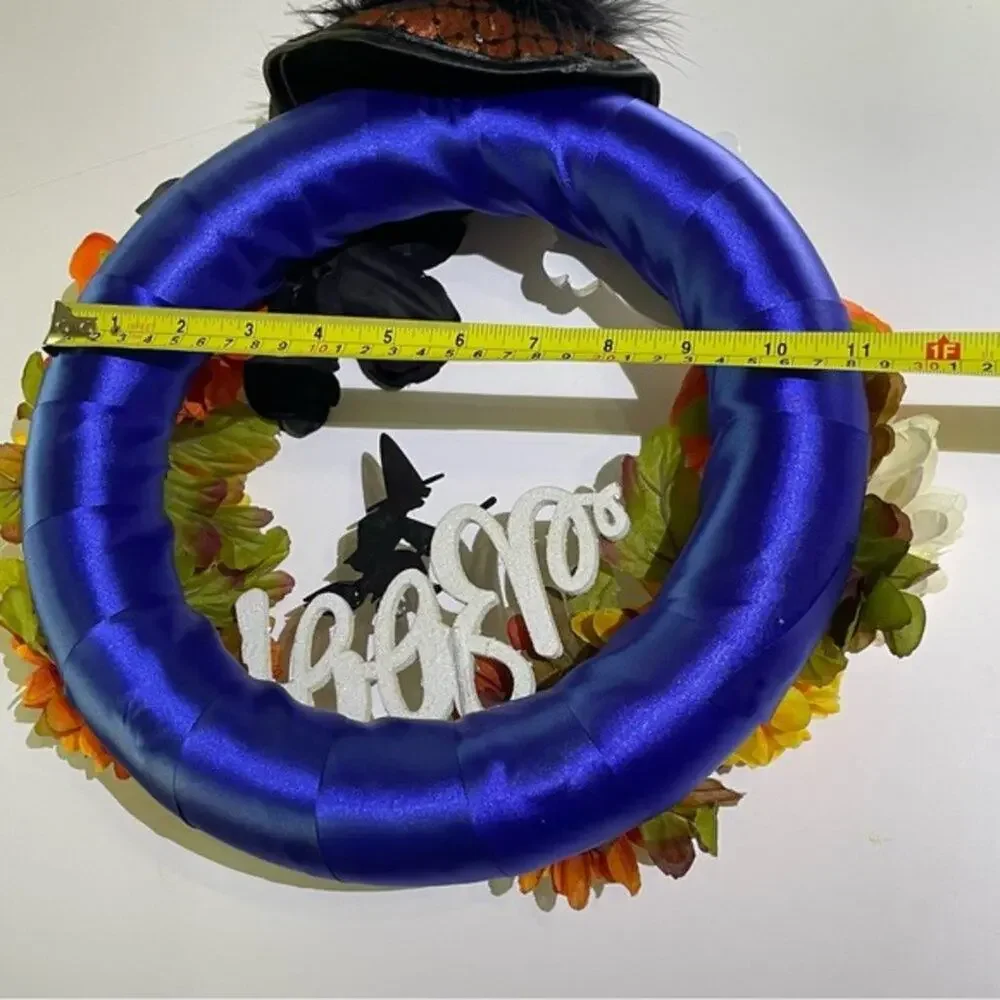 Handcrafted Royal Blue Halloween Witch Wreath